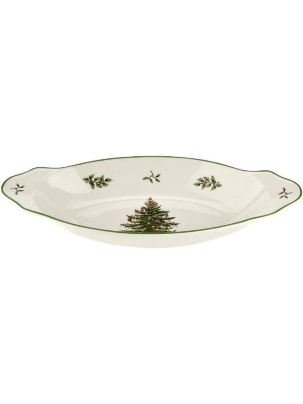Christmas Tree Handled Serving Platter - Festive Holiday Dinnerware, Perfect for